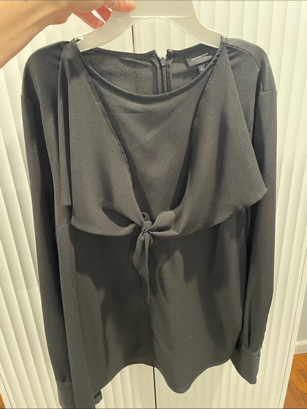 Target Black Long-Sleeve Tie-Front Blouse